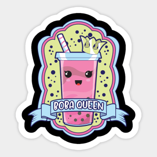 Cute Boba Queen Kawaii Bubble Tea Boba Anime Sticker